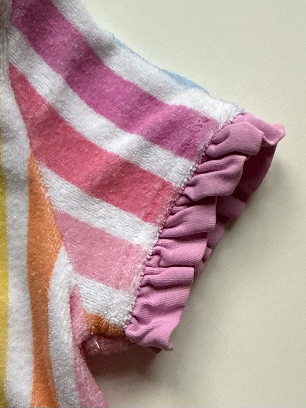 RuffleButts Girls Rainbow Dream Stripe Ruffle Terry Cover-Up - Size 3T